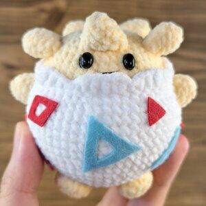 Handmade Amigurumi Crochet Pokemon Togepi Plushie